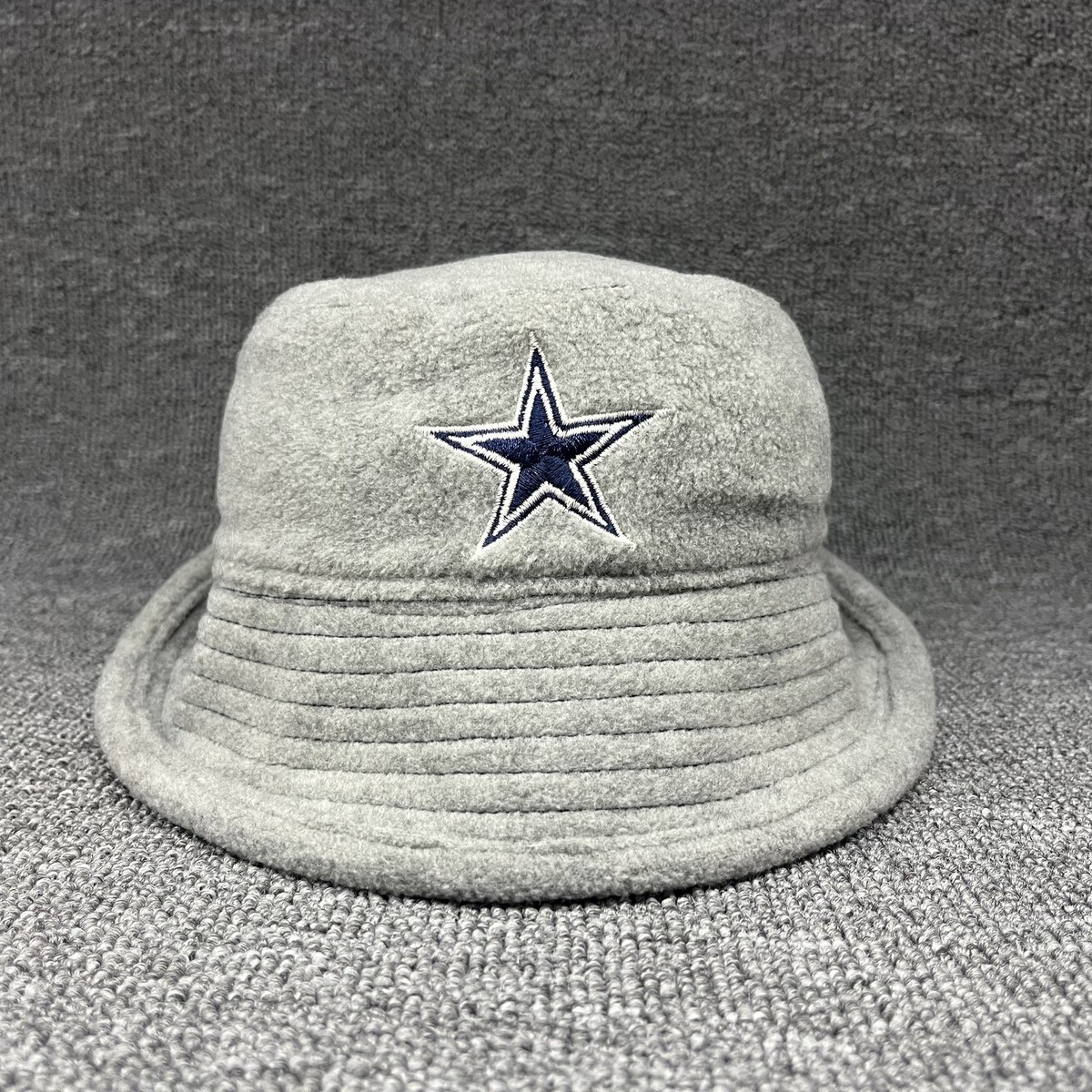 New Era NFL Dallas Cowboys Newborn Baby Reversible Fleece Bucket Hat Navy Gray