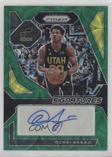 2023-24 Panini Prizm Signatures Choice Green 6/8 Ochai Agbaji #SIG-OCA Auto 1n2n