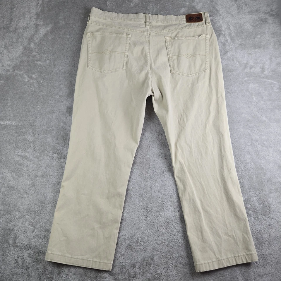 Pantalones Joseph Abboud Para Hombre 38x30 (se adapta a 30x26) Beige Tostado Chino Elástico Botón Donut Foto 2 de 4