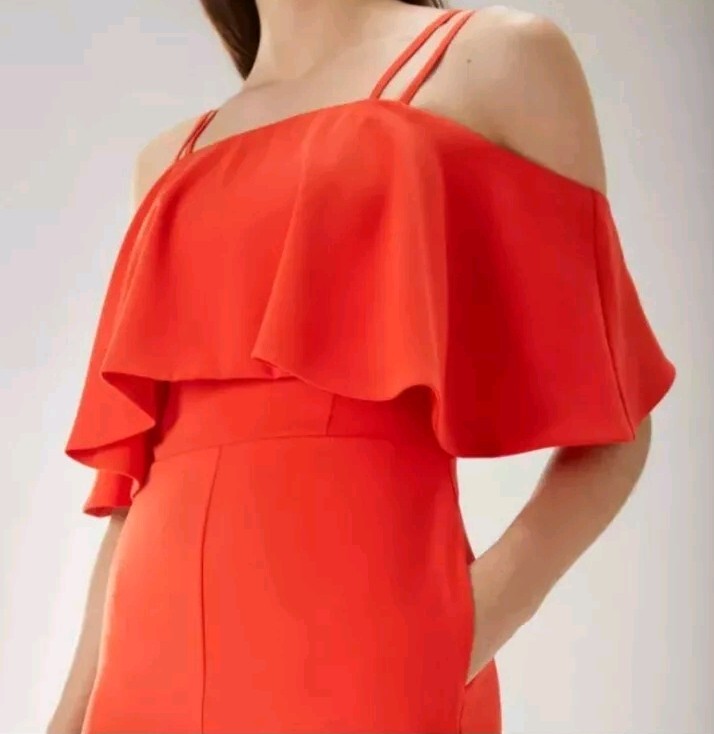 Coast Ladies Marissa Orange Overlayer Jumpsuit UK 10 Strappy Brand New RRP €195 image 3