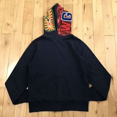 APE BAPE セパレート　SHARK HOODIE シャークパーカー　黒　赤 APE BAPE セパレート SHARK HOODIE シャークパーカー 黒 赤 A BATHING