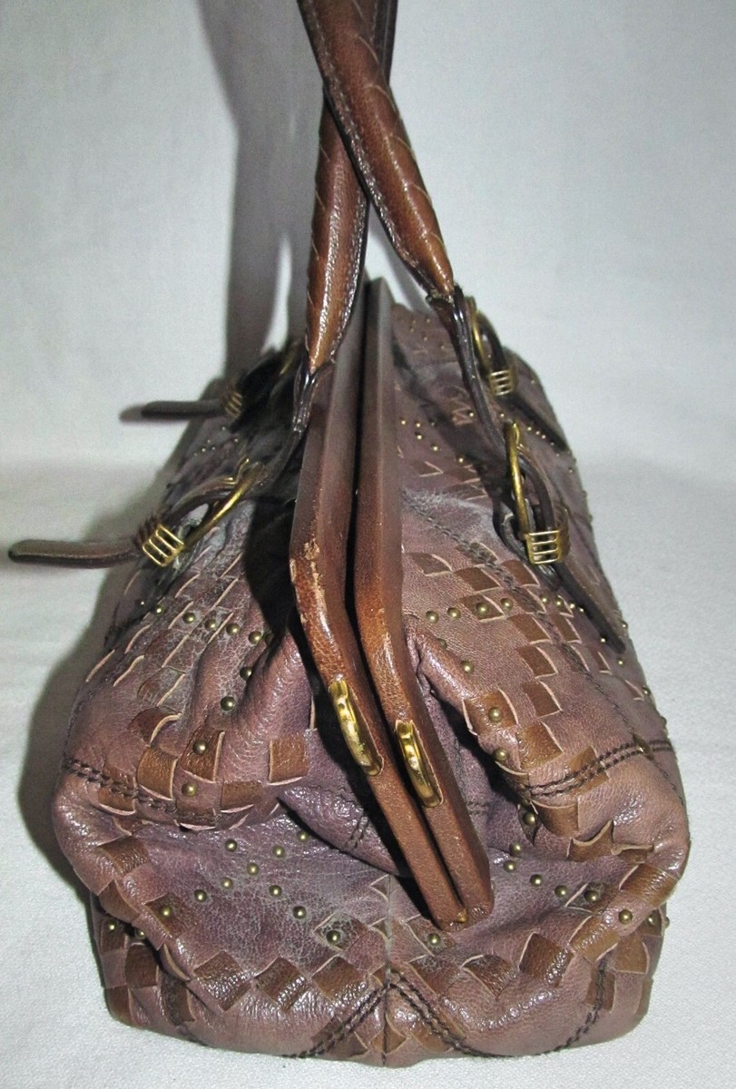 Bottega Veneta Intrecciato Vintage Y2K Studded Top Handle Bottega Veneta Intrecciato Vintage Y2K Studded Top Handle