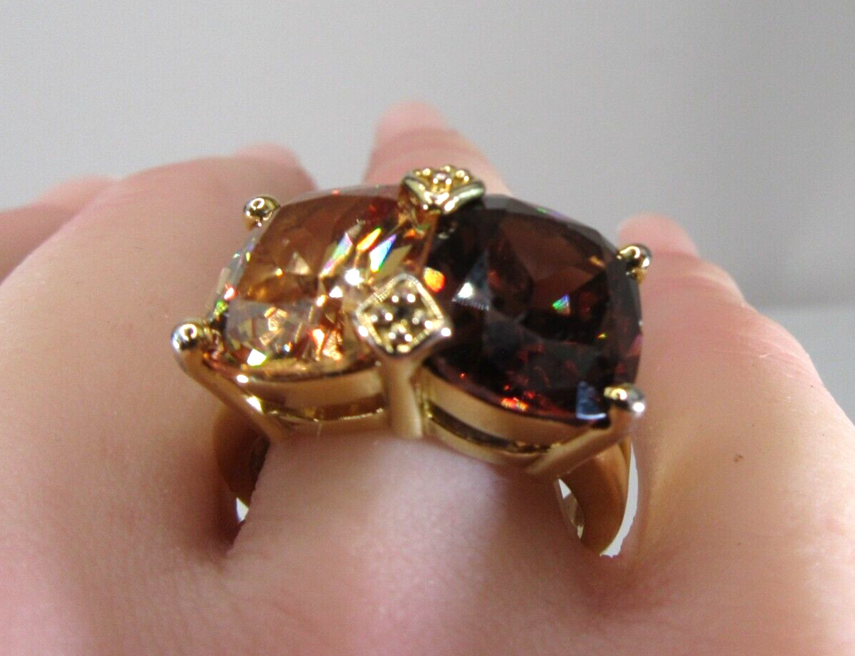 signed FRANCESCA VISCONTI statement ring crystal … - image 6