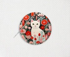 Cat Needle Minder, Cat Cross Stitch Needle Minder, Needle Minder