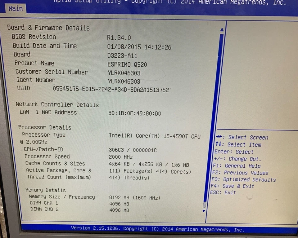 Fujitsu ESPRIMO Q520 Mini PC - i5-4590T 2GHz - 8GB RAM - NO SSD (OFFERS WELCOME) - Image 4 of 4