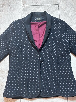 Hübsche Strickjacke von Icelandic design Gr.L Anthrazitgrau Weiß 100% Wolle