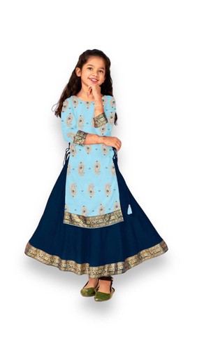 Elegantes Mädchen Viskose Folie bedruckt Kleid-Stil Trachtenkleid-ethnische Kleidung-13 - Bild 2 von 4
