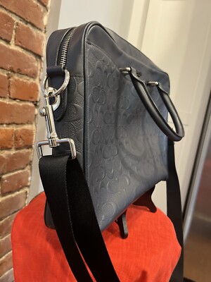 Coach Beckett Slim Brief Laptop Carrier Signature Crossgrain