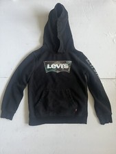 Levis Boys Long Sleeve Pullover Black Camouflage Design Fleece Hoodie SZ 5/6