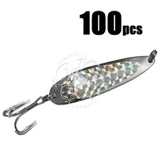 3oz Silver Fishing Spoon Treble Hook Krocodile style Fish hard Jig Bait Lure New