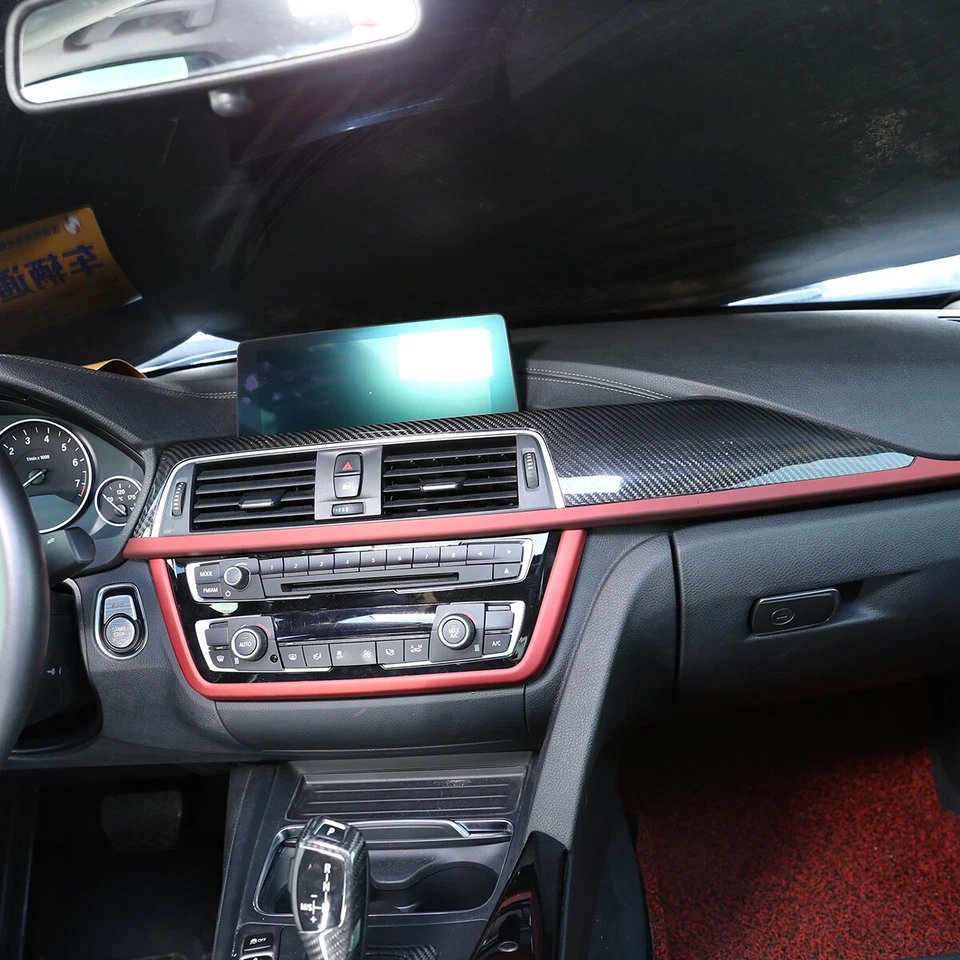 Real Carbon Fiber Dashboard Center Trim For BMW 330i F30 F31 430i M3 2014-2018 Foto 4 de 4