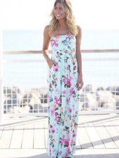 Beautiful Classic Rose Bohemian Maxi Dress Sleeveless Green Size Small New