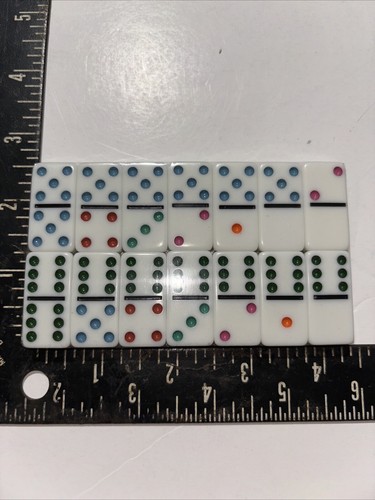 Double Six Dominoes 28 Color Dot Dominoes Sealed No Box No Instructions - Picture 3 of 3