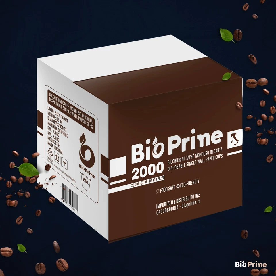 Bicchierini Caffè Carta 65ml Monouso - Bicchieri Caffè Carta Biodegradabili - Immagine 3 di 4
