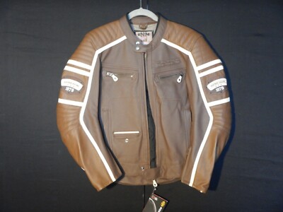 iXS Curtis Leather Motorcycle Jacket Size 38 With Armor Brown Men's