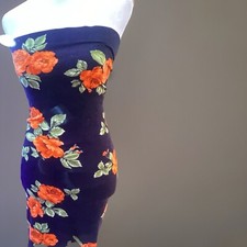 Floral Print Strapless Midi Dress