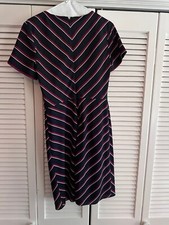 Banana Republic Navy Red White Striped Front Knot Dress Size 4 petite