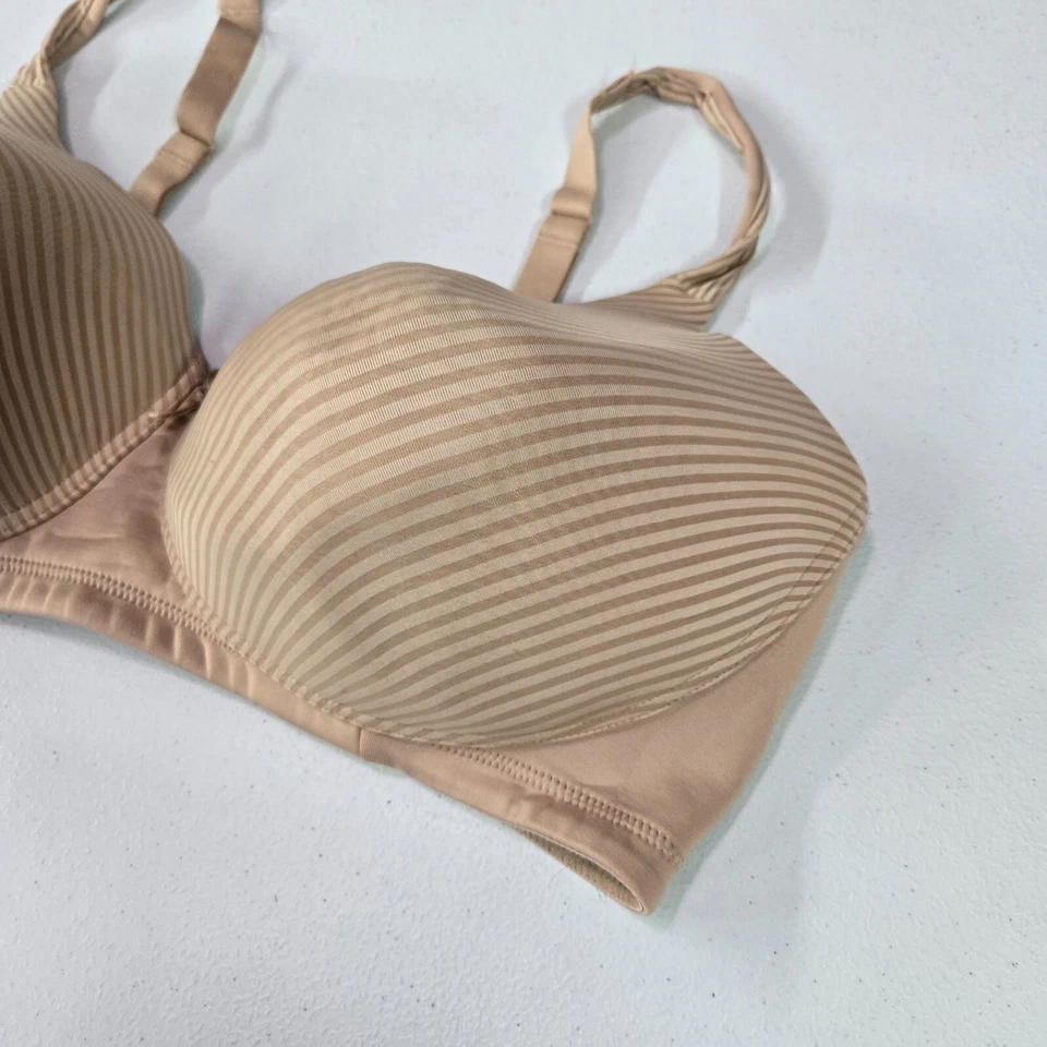 Vanity Fair Women Bra 40DD Beige Striped Radiant Collection T Shirt Lightly Line - Image 3 of 4