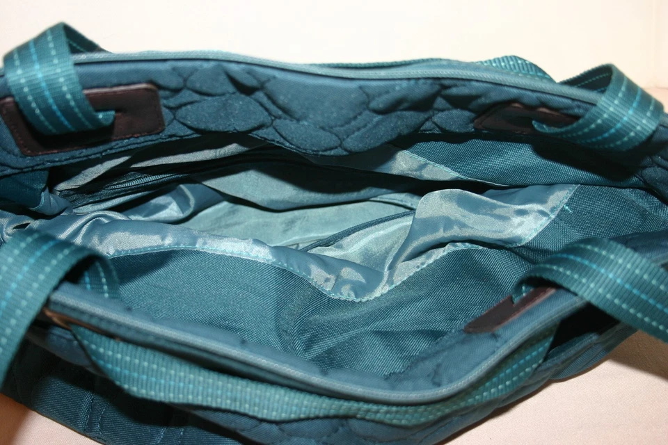 Bolso de Mano Thirty-One Brand Teal Acolchado B-158 Foto 2 de 4