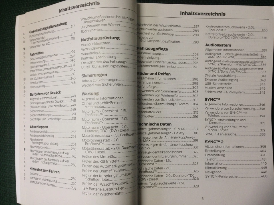 FORD GALAXY + S-MAX 2015 Betriebsanleitung Bordbuch 2015 + NAVI - Bild 4 von 4
