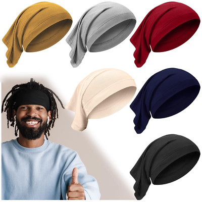 SATINIOR 6 Pcs Spandex Dreadlock Cap Dreadlock Tube Bands Unisex Men Women Elast