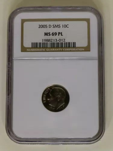 2005-D SMS NGC MS69 Mint State Proof-like Roosevelt Dime 10c NGC Cencus: 11/0