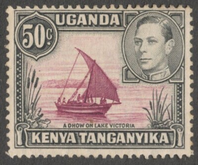AOP Kenya Uganda Tanganyika 1938-54 50c dot removed unused no gum SG ...