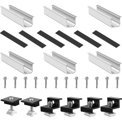 Solarmodul Halterung, Balkonkraftwerk Kit, Dachhalterungen, Eloxiert, Verstel...