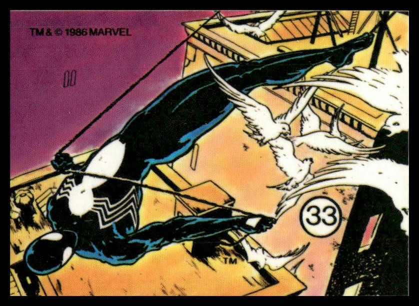Spider-Man Black Suit 1986 Comic Images Official Marvel Universe Stickers #33