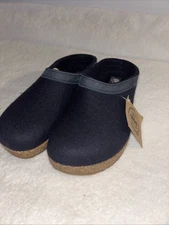 New Haflinger 38 Grizzly Blue Denim Wool Comfort Slippers/Clogs Size Women 7.5