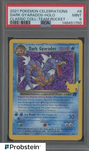 #3 2021 Pokemon Celebrations Classic Team Rocket #8 Dark Gyarados Holo PSA 9