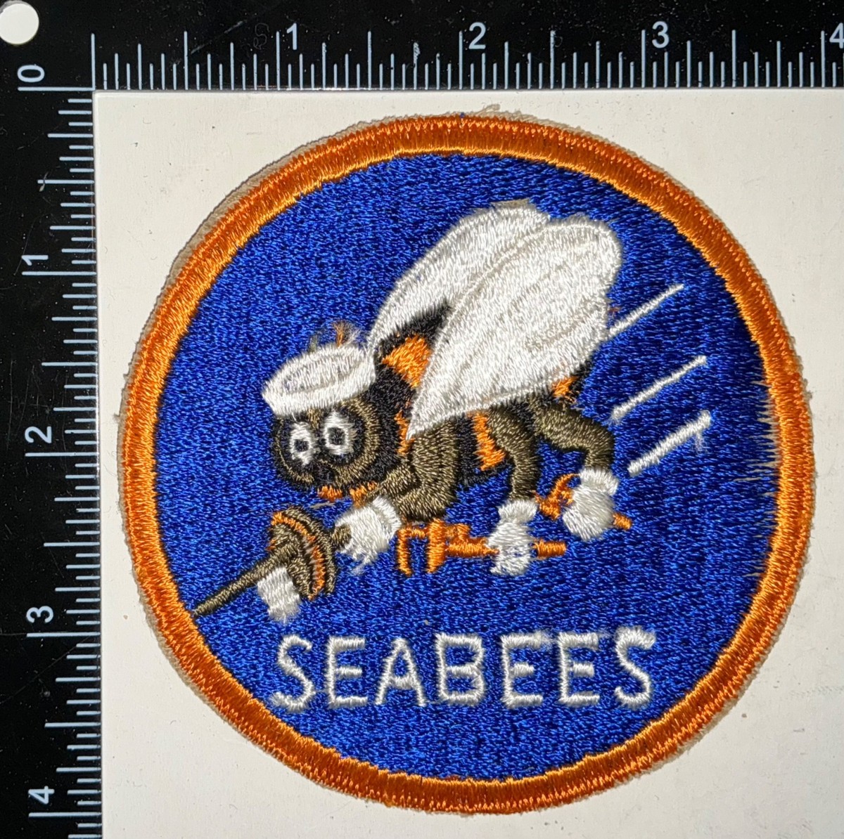1960s アメリカ海軍 USN 建設工兵隊 ジャケット SEABEES 刺繍 WW2 USN Navy CB Seabees Construction Battalion Orange Edge LARGE 4