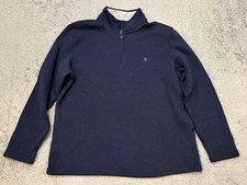 Izod 1/4 Zip Pullover Sweater Mens XL Navy Blue Long Sleeve Casual Preppy