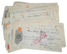 UK GB MALAYA HONG KONG NETHERLANDS INDIES 50 + REVENUE STAMPED BANK DRAFTS