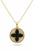 Latelita Florentiner Kleeblatt Kette Gold 925 Sterling Silber