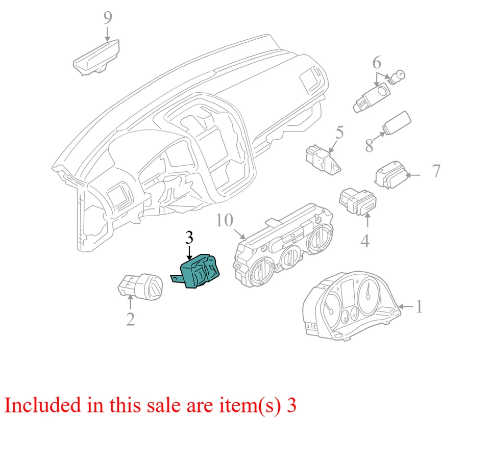 Interruptor atenuador panel de instrumentos Volkswagen Rabbit 2006-2009 usado 1K0941334 OEM Foto 4 de 4