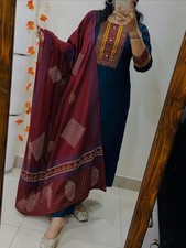 Women's Pure Cotton Straight Kurti Set Indian Bollywood Beautiful Kurta Pant Set