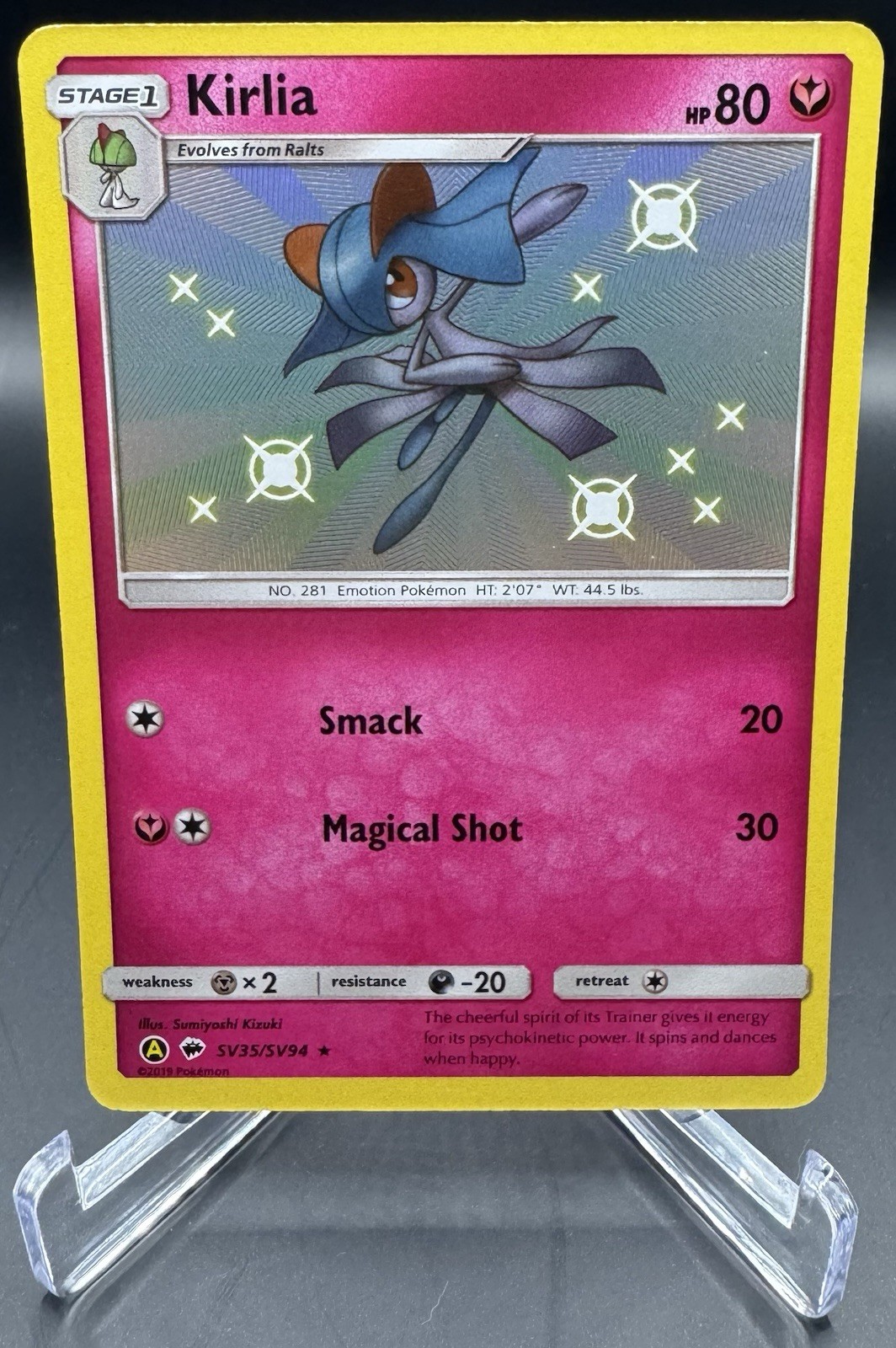 Pokémon TCG Kirlia Shiny Vault Holo Rare SV35/SV94 Hidden Fates Sun & Moon