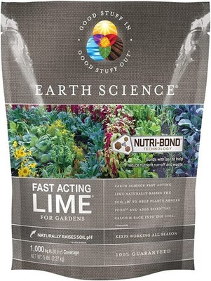 Earth Science Fast Acting Lime Granules 5lb  Instantly Raise pH of Soil & Red...
