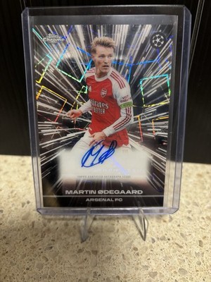 2025-26 Topps Chrome UCC Martin Odegaard Black Lazer Auto Arsenal