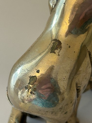 Vintage massive Messing Paarung Elefant Paare Figur glänzend Wohndeko 4 3/4" - Bild 9 von 22