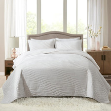 NEWLAKE Quilt King Bedding Set, Velvet Gorgeous Comforter Bedspread Sets Lightwe