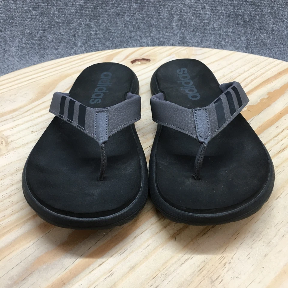 Adidas Chanclas Para Hombres 9 Negro Tanga Sin Cordones Informal Cómoda Sandalia FY8654 Foto 4 de 4