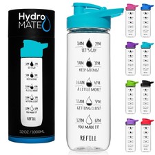 NatureWorks HydroMATE 32oz Motivational Water Bottle with Time 32 Ounces