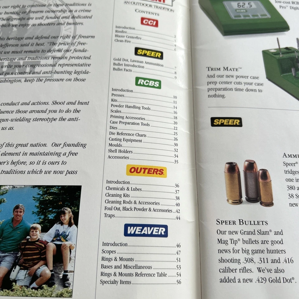 Catálogo Blount Inc Shooters 1995, CCI, SPEER, RCBS, OUTERS, WEAVER Foto 2 de 4
