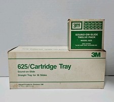 Vintage 3M Sound-on-Slide Cartridge Tray  Model 625 Twelve Pack w/ Manual