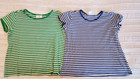 3 pc lot Hanna Andersson striped t shirts tops and black pants sz 140 10-12 b3 — photo 3