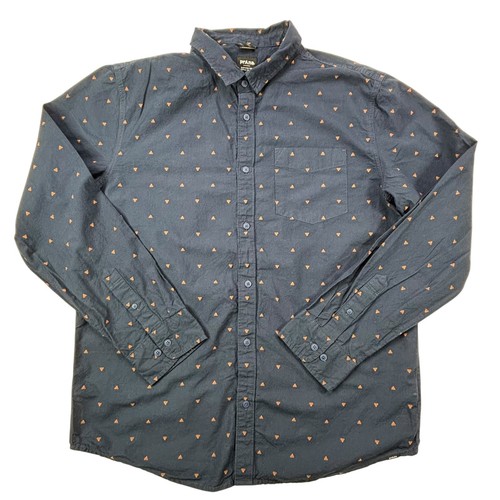 prAna XXL Mens Standard Fit Long Sleeve Shirt Blue Triangle Pattern Organic - Picture 15 of 24