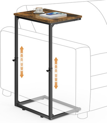 Mesa Lateral en Forma de C Altura Ajustable Cafe Rustico para Sala