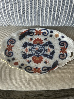 #ad #ad Porcelain serving dish in Imari pattern by Chamberlain Worcester $600.00